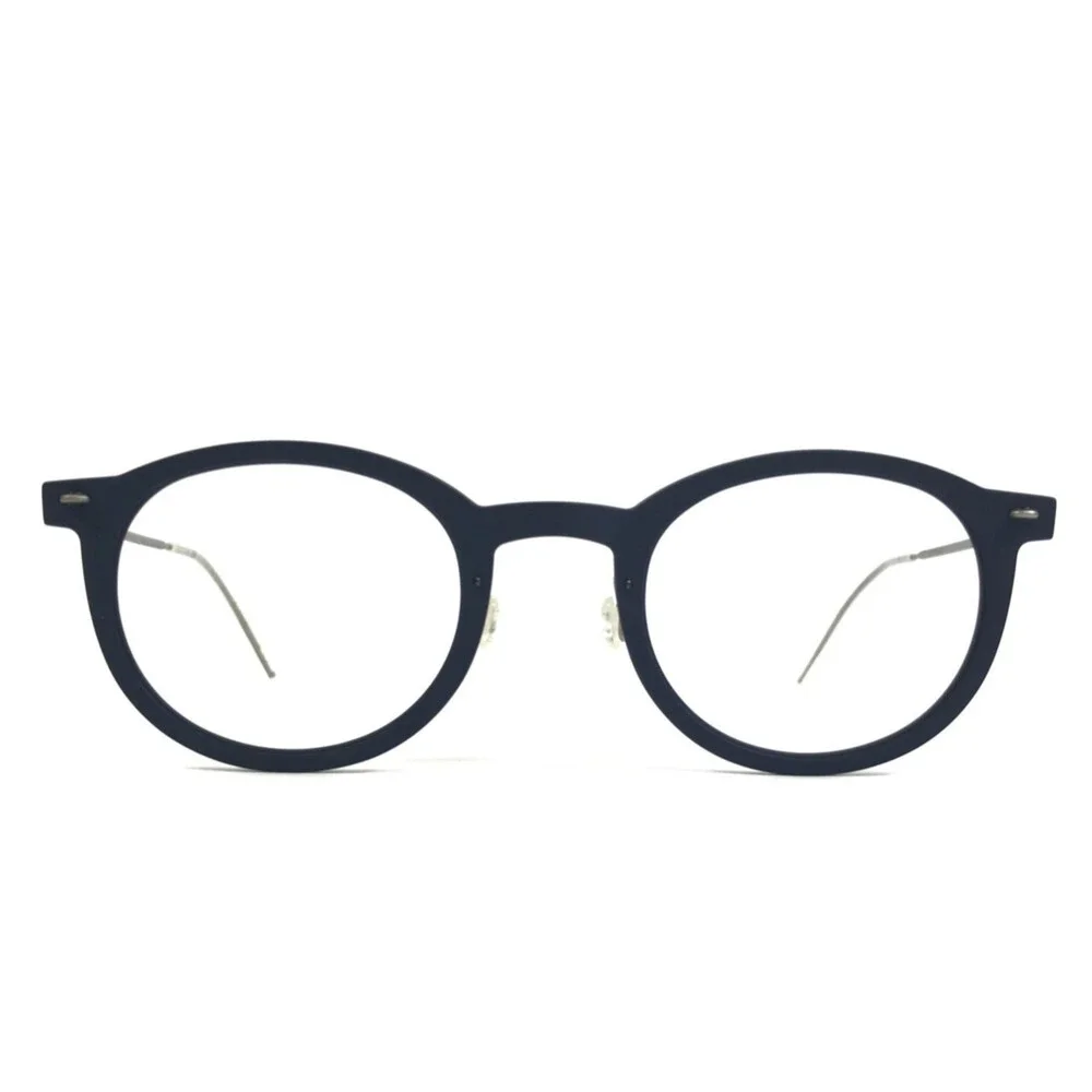 Lindberg Eyeglasses Frames 6636 T804 Col. 10 Blue Silver Round 47-24-150